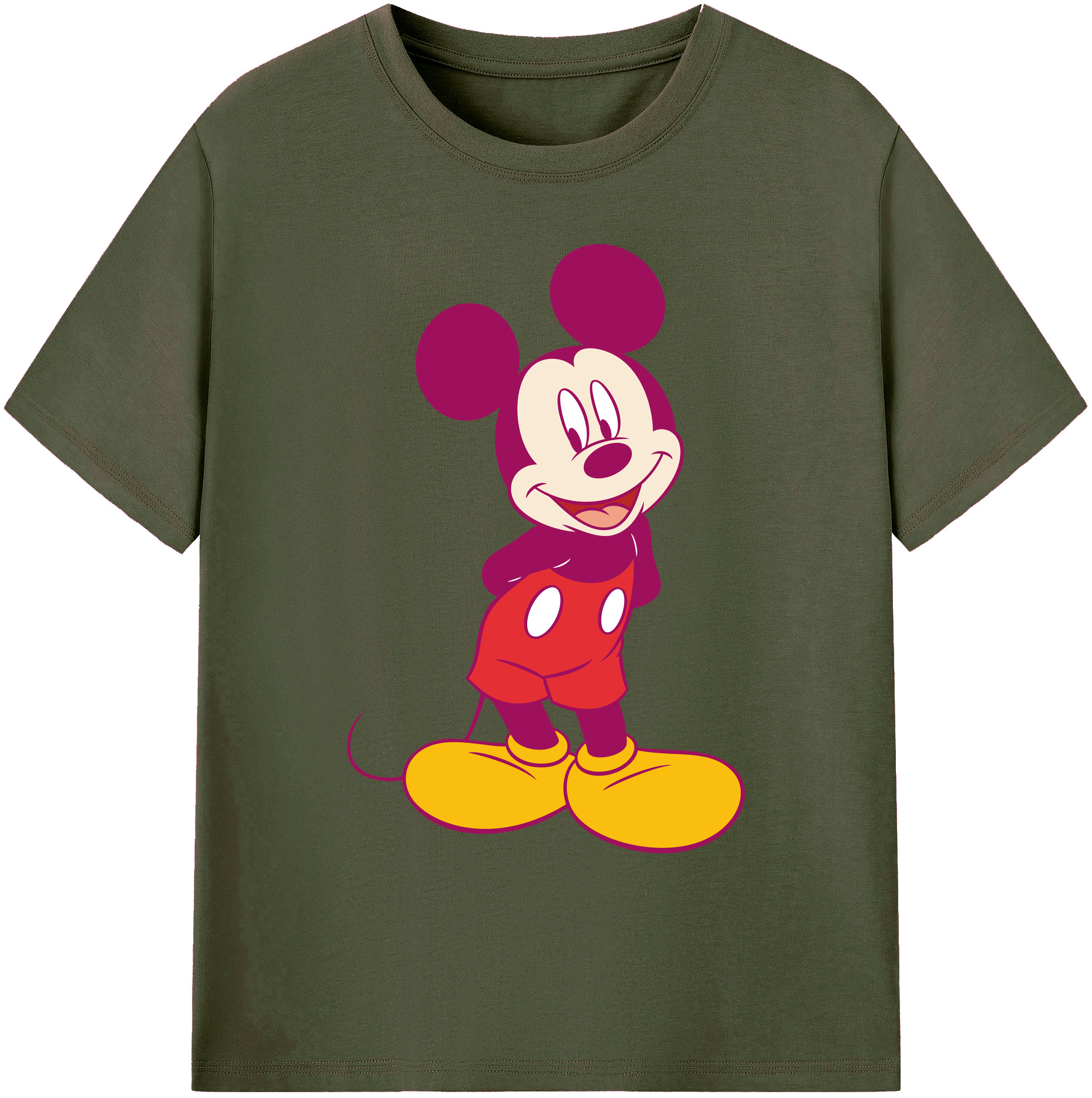 ミッキーマウス Mickey Mouse 綿100％ メンズ半袖Tシャツ｜肌触りやわらか＆通気性